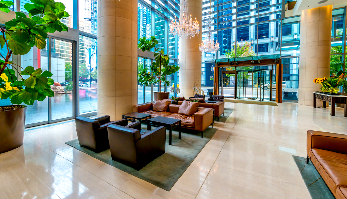 live plants hotel lobby design